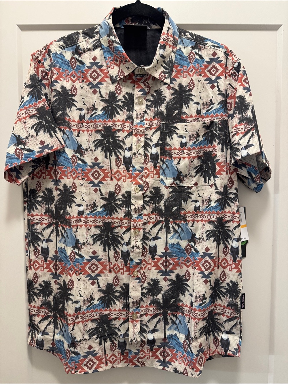 🆕 Psycho Tuna Tropical Print Lightweight Button-Down Shirt. S. NWT!🔥